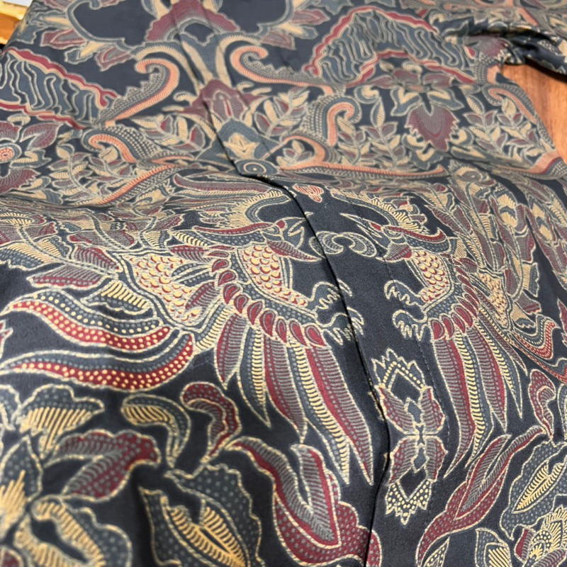 Batik SLIMFIT pria premium Pisan Bali Merah Bunayyastore Laskala prabu