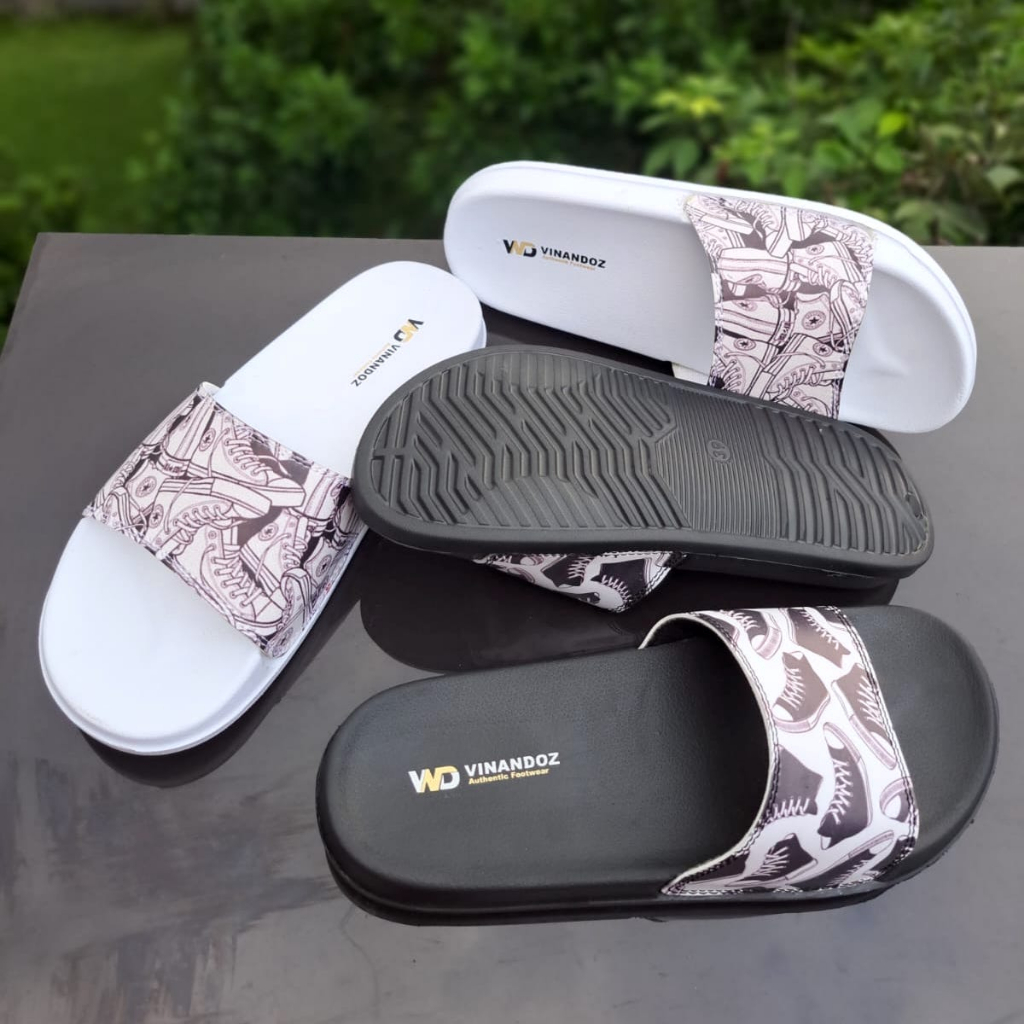 Sandal Selop Pria Sol Phylon Premium Hitam Putih - TOKOERS SLP02