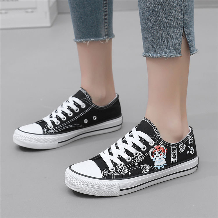 K2582 IMPORT Sepatu Wanita Canvas / Sneakers Trendy Simple Size 35-40