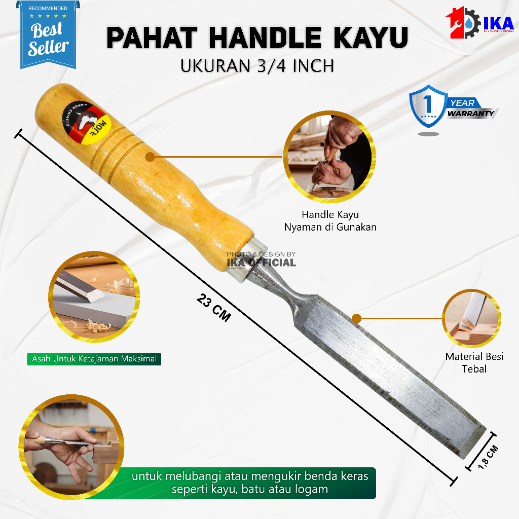 PAHAT GAGANG KAYU SERUT TATAH 3/4 INCH / BESI TAJAM ALAT KAYU MEMAHAT UKIR SERBAGUNA TAJAM KUAT