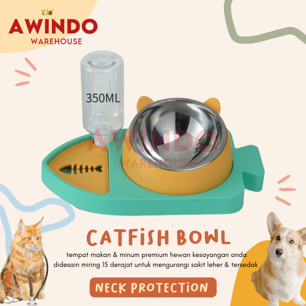 PLATE 24 CATFISH - Premium Tempat Piring Pakan Minum Makan Kucing Anjing Kelinci Pet Feeder Plate