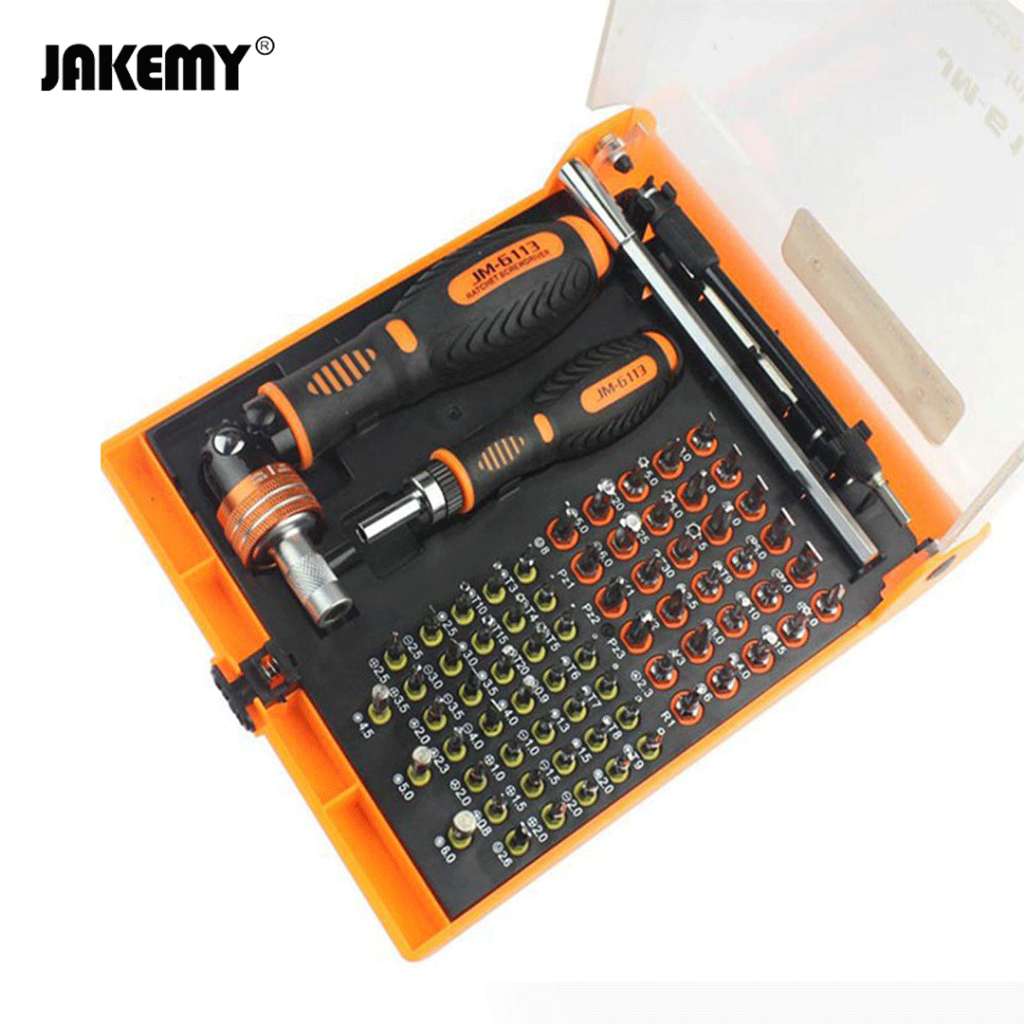 Jakemy Obeng Set Hp Magnetic Bits Torx Hex Triangle Pentable Star 0.8 Original JM-6113