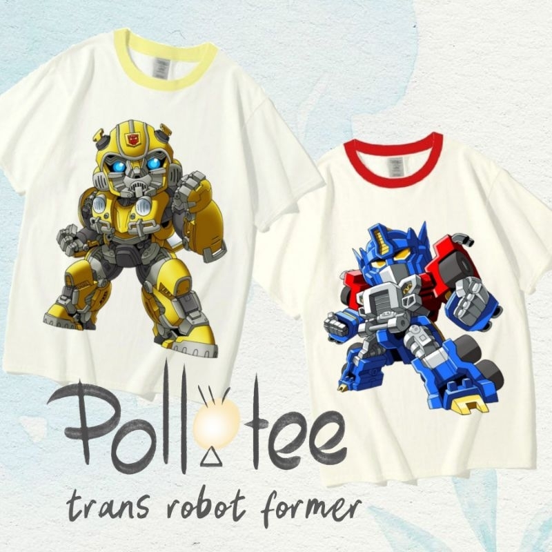 kaos anak laki robot POLLATEE trans robot former kaos anak, kaos dewasa, kaos oversize, kaos katun p