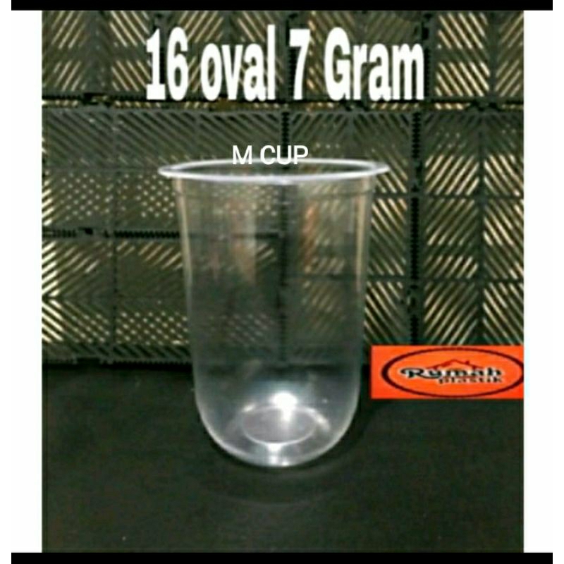 1 DUS 16 OVAl (M CUP) 7 GRAM GELAS PLASTIK/CUP PLASTIK
