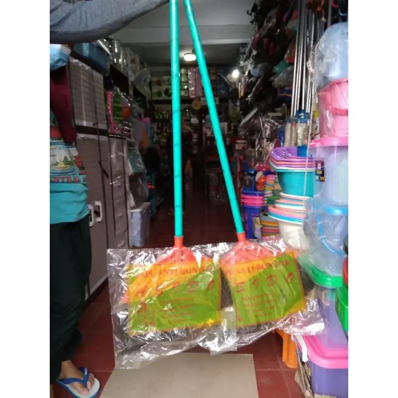 sapu ijuk ASIDO sapu lantai ijuk gagang kayu anti rontok