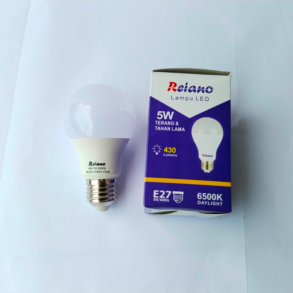 Lampu LED REIANO 5 watt Bohlam LED Rumah 5W Cahaya Putih Terang Murah Bagus