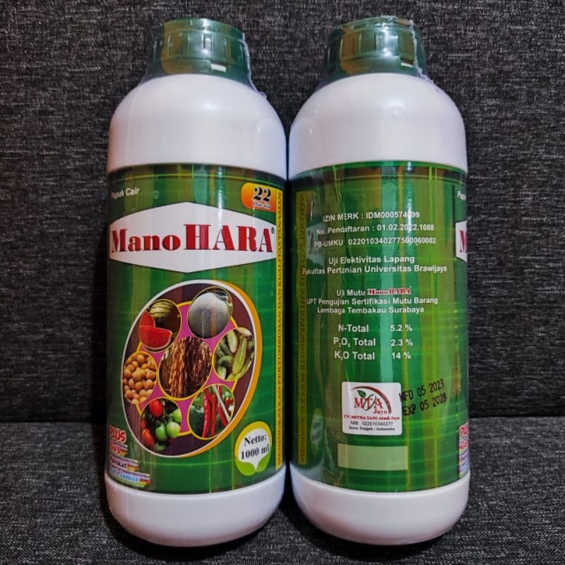 Pupuk Manohara NPK Cair Plus Perekat & Ga3 1 Liter