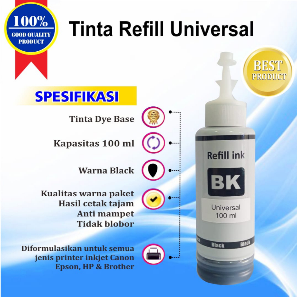 Tinta Refill Canon PG 40 47 740 745 810 CL 41 57 741 746 811 E400 E410 100ml