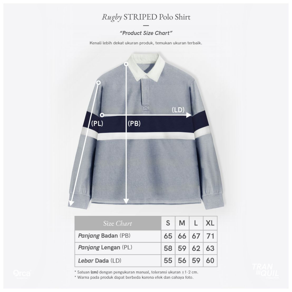 Orca Rugby Striped Polo Shirt Grey