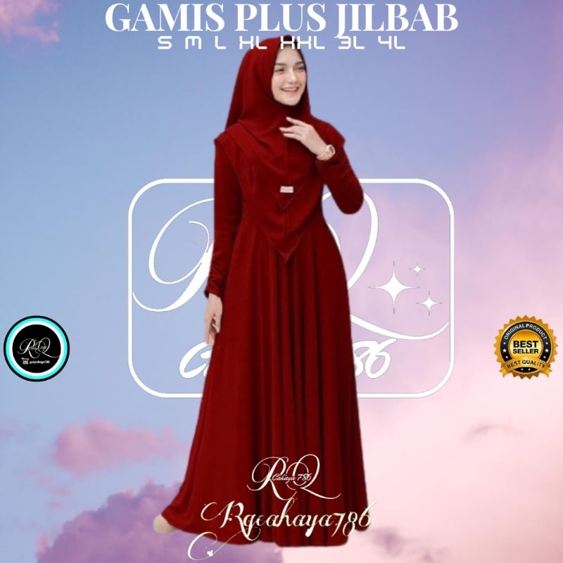 MAIYRA SYARI GAMIS SYARI PLUS KHIMAR CERUTY UKURAN S M  L XL XXL XXXL 4XL BUSUI POLOS MAXI DRESS SET MURAH KEKINIAN TERBARU SERAGAM TERMURAH BAJU PLUS JILBAB BERKUALITAS JUMBO SET PESTA TERLARIS TERBARU CANTIK