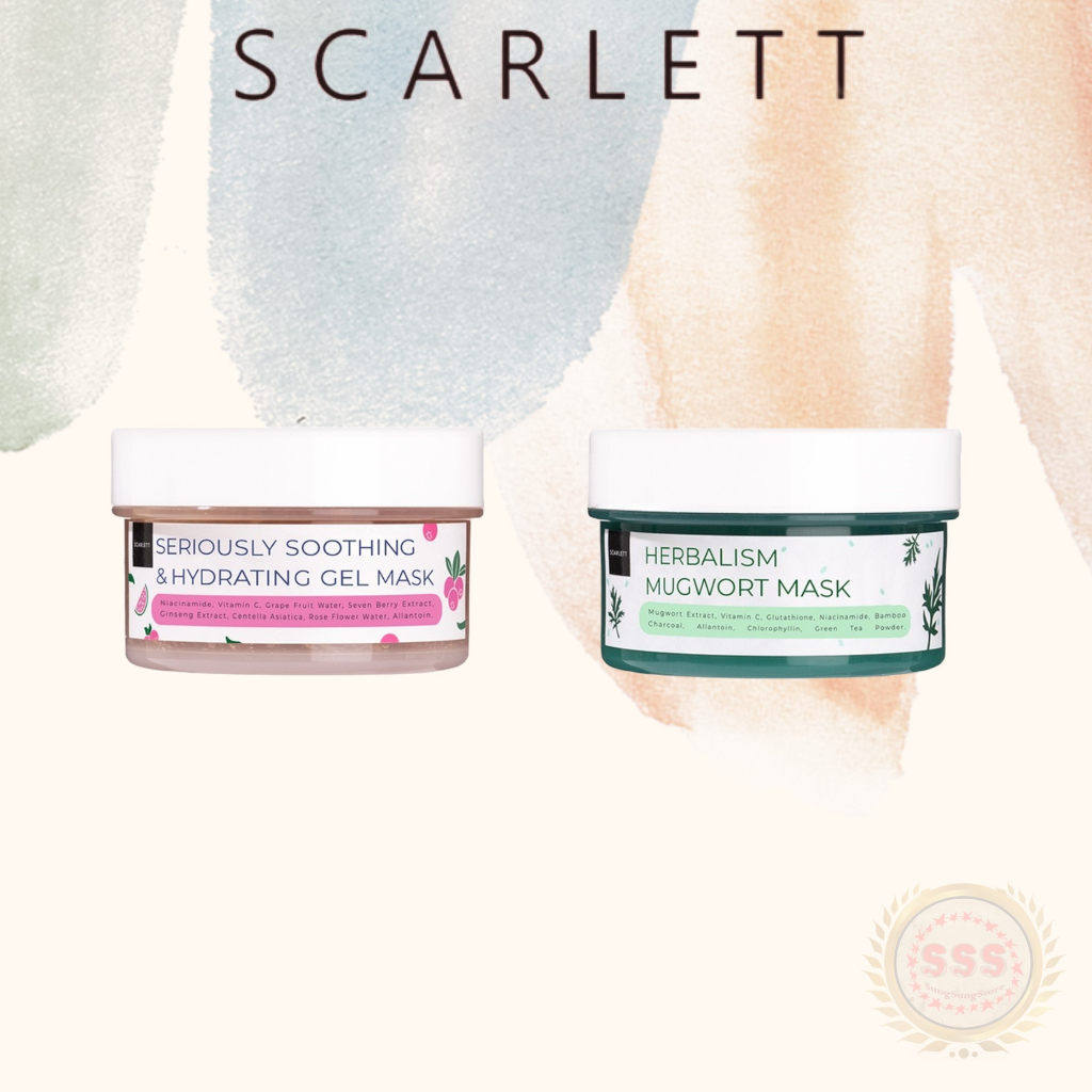 SCARLETT WHITENING Seriously Gel Mask &amp; Mugwort Mask 100g