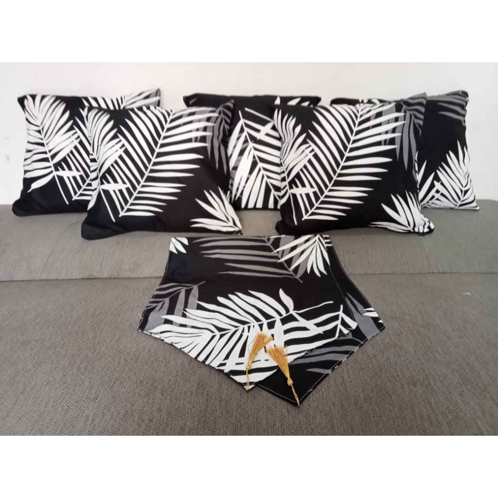 PAKET TAPLAK + SARUNG BANTAL SOFA 40X40