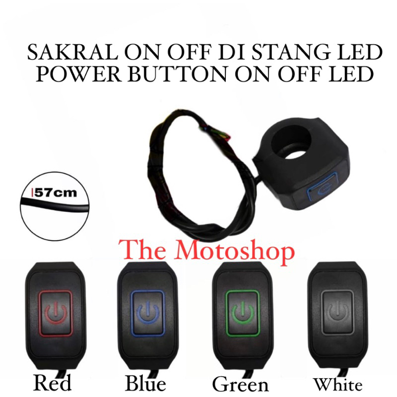 Saklar On Off Di Stang Motor Lampu Led / Power Button On Off Led saklar Klem stang motor Nmax Pcx Adv Ninja Vixion Satria Fu Scoopy Beat Street Xride Dan Motor Lainnya