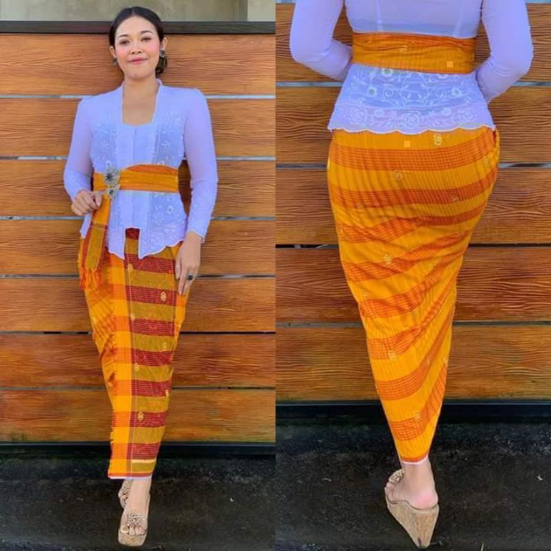 Kamen endek dobol Tretes tabur set selendang