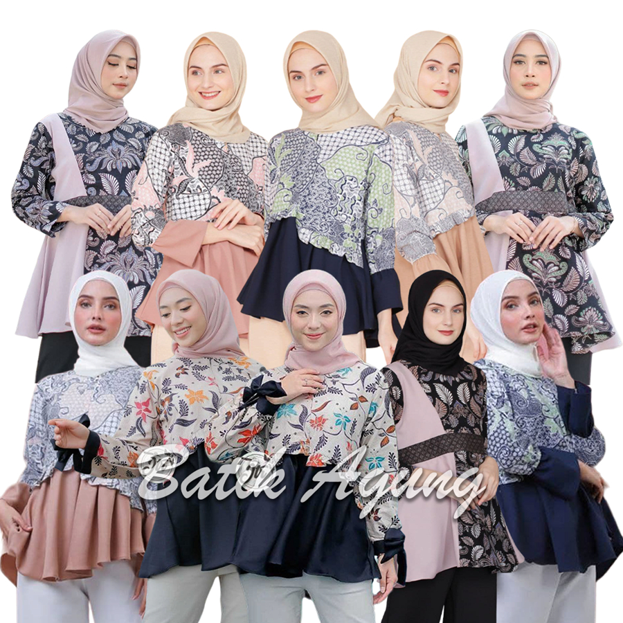 Blouse Batik Wanita Kekinian Atasan Cewek Fashion Muslim Terbaru Outfit Kekinian Remaja Muslimah