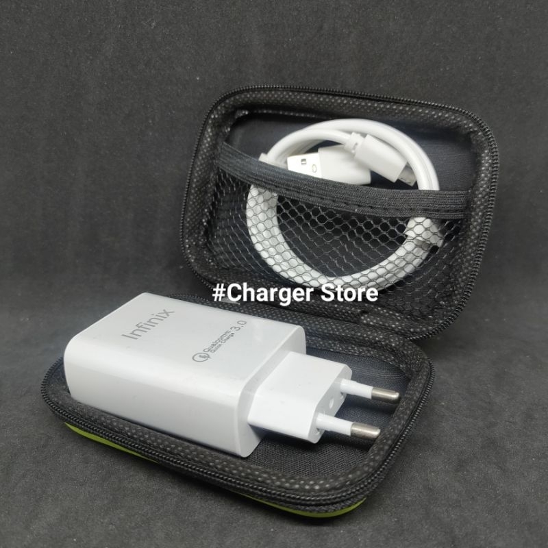 Charger Infinix Fast Charging Micro USB - Type C Original 33W + Dompet Tas Charger