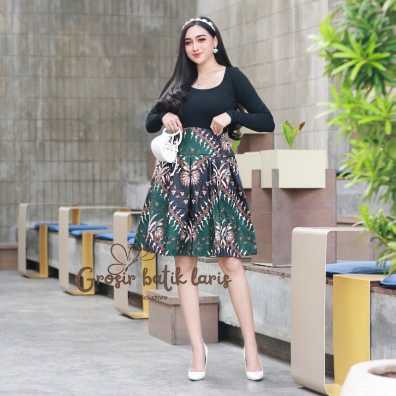 Rok Batik Pendek Rempel Bahan Katun Original