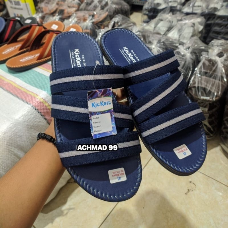 Sandal Kickers Pria Bisban Murah Berkualitas Selop Slop Slip on Japit Jepit Cowok Kasual