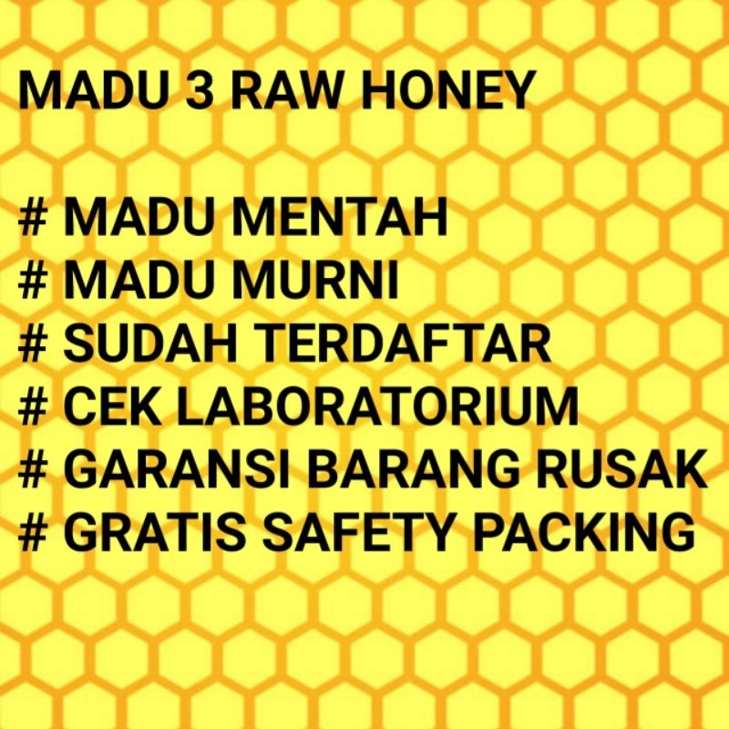 MADU 3,100% RAW HONEY/ MADU MENTAH 1KG