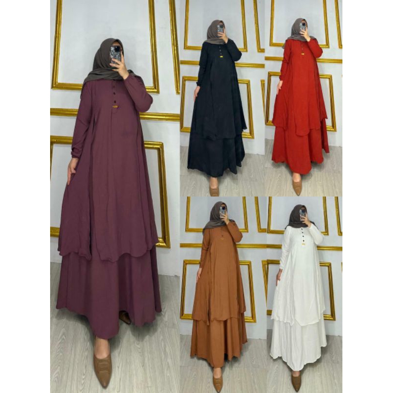GAMIS REMAJA TERBARU SERAGAMAN WANITA GAMIS BAHAN CRINGKEL RUBIAH SUPER CAKEP