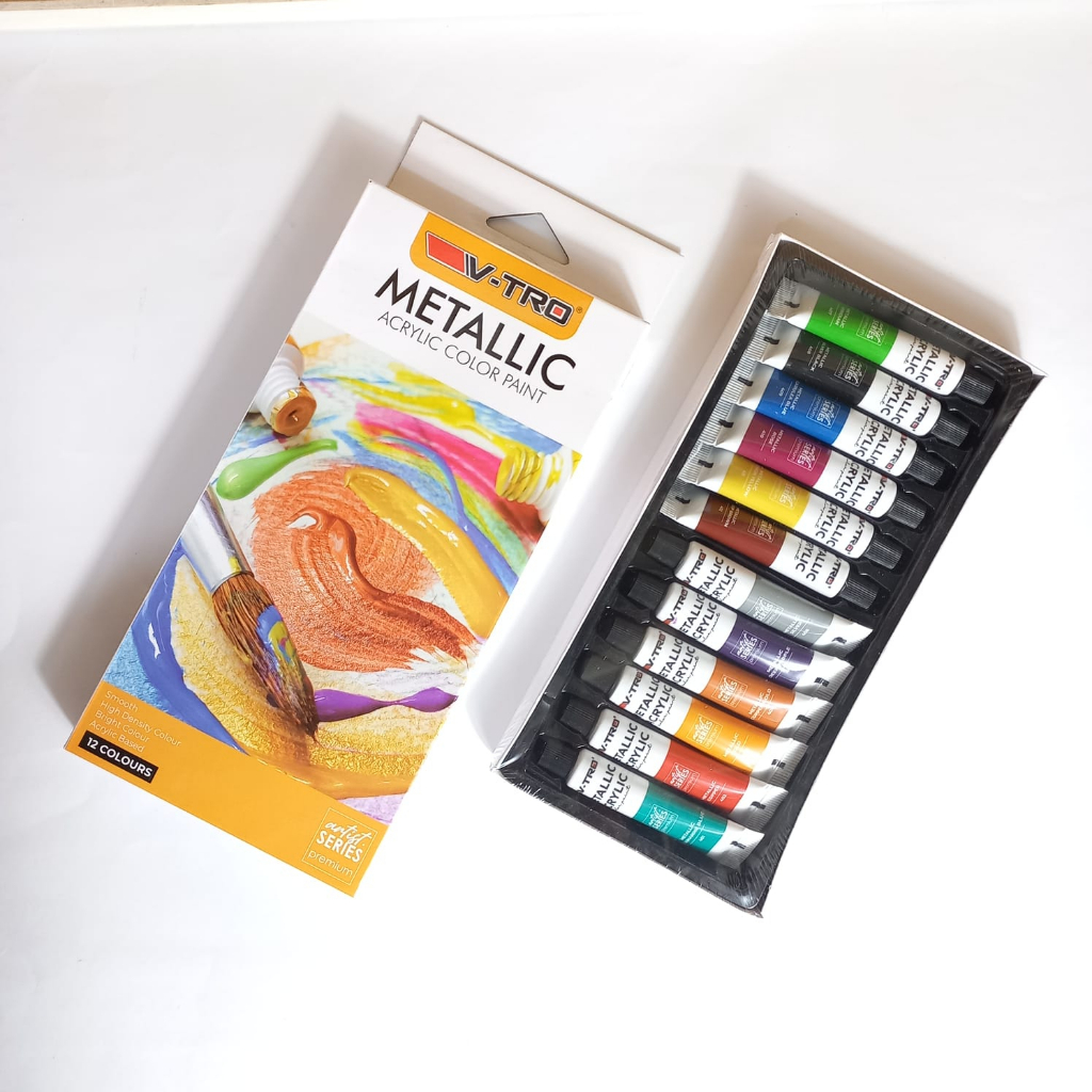 

Cat Akrilik / Acrylic Color Paint Metallic Vitro 12 Warna