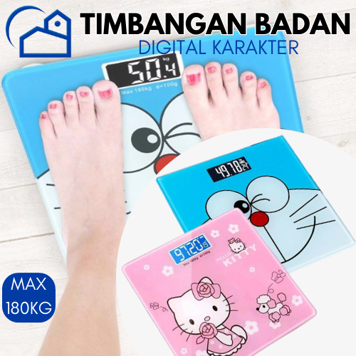 Timbangan badan digital segi mini karakter Max 180kg 2125