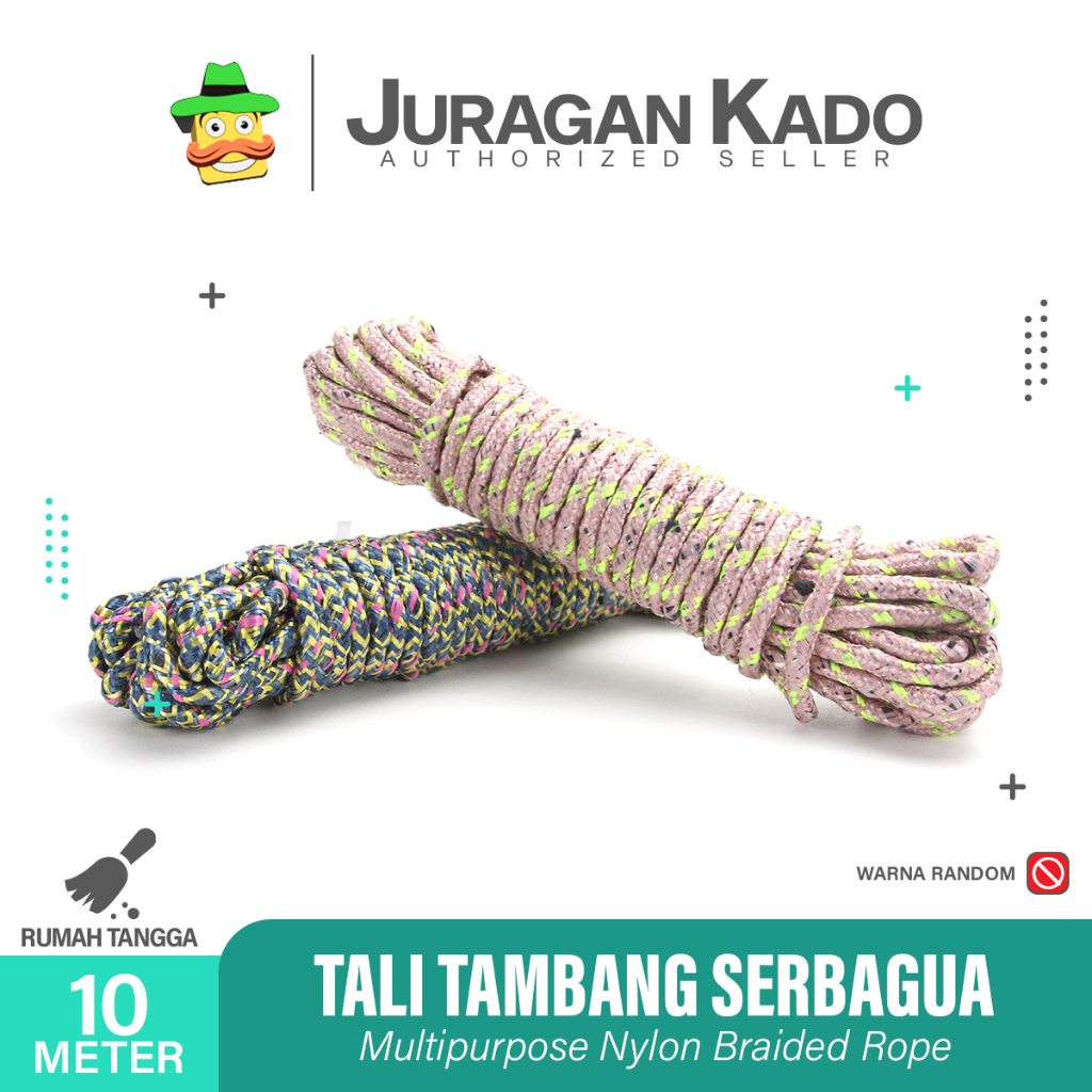 Tali Jemuran Nilon 10 Meter Anti Selip Nylon Warna-i Cantik Kuat Murah