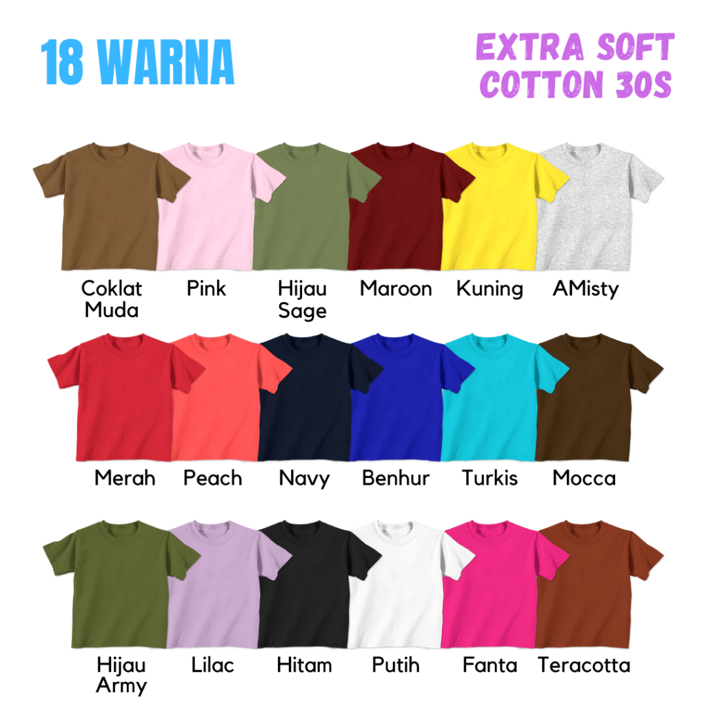 Baju Kaos Kemerdekaan Size Bayi Sampai Dewasa Seri Khas Indonesia Bahan Katun Combed 30s