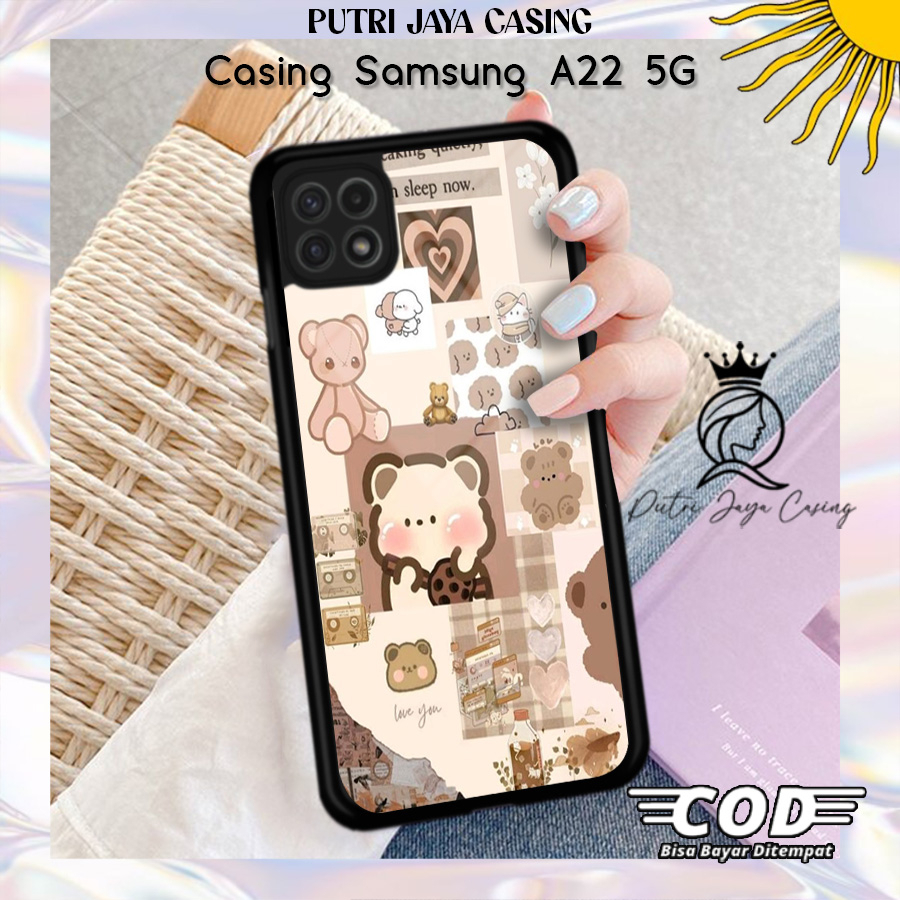 Case Hp Samsung A22 5G Casing Samsung A22 5G Motif ANIMEBEAR Casing Terbaru Case Karakter Lucu Casin