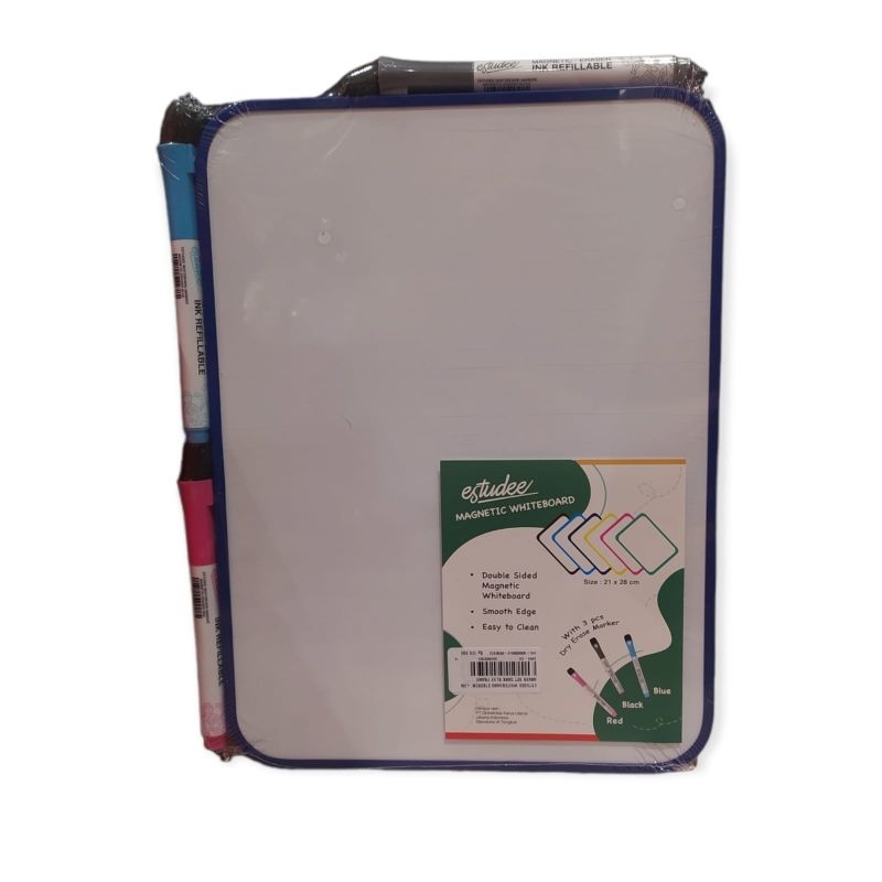 

Gramedia World BSD - Estudee Whiteboard 21×28Cm + 3 Marker Set Dark Blue Frame