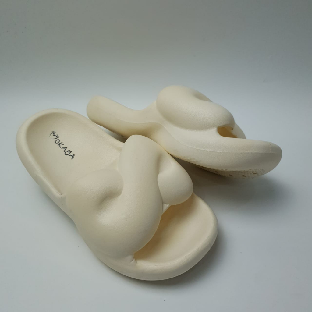 Sandal Rumah Slop Jelly Karet Wanita motif Pita Gelembung simple elegant Import MKY 3308X 36-41