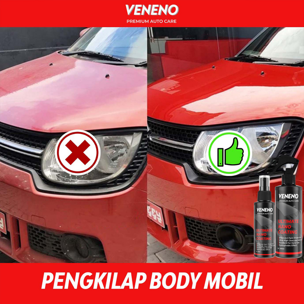 Veneno Ultimate Nano Coating - Pengkilap Pelapis Pelindung Perawatan Cat Body Motor dan Mobil - Real Nano Coating Untuk Pengkilap Mobil &amp; Motor - Bisa COD