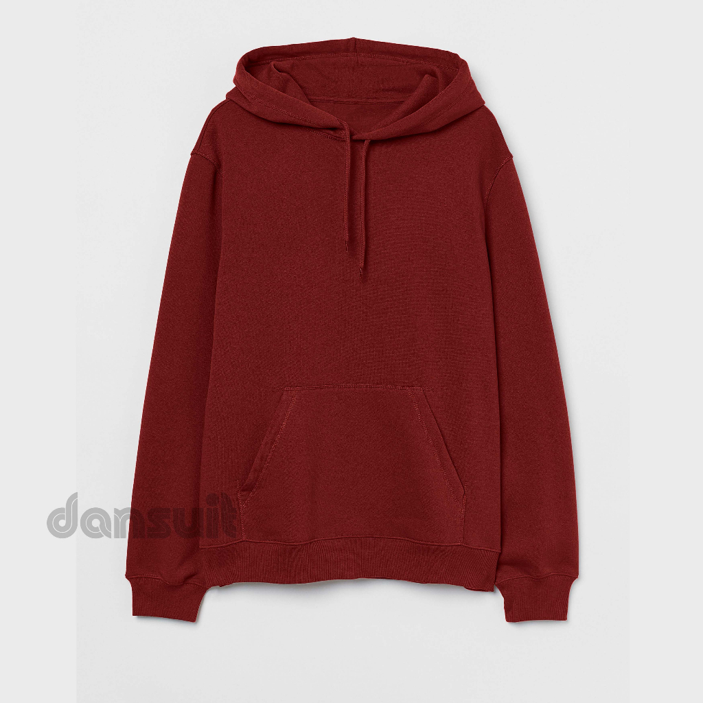 Sweater Hoodie Polos Pria Wanita Size M - XXXL Hoodie Polos Warna Maroon Bahan Tebal Premium