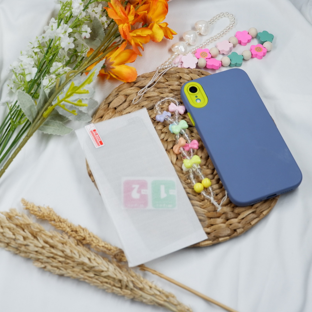 Soft Case HP iPhone Dengan Gantungan Lucu Love Pita Bunga