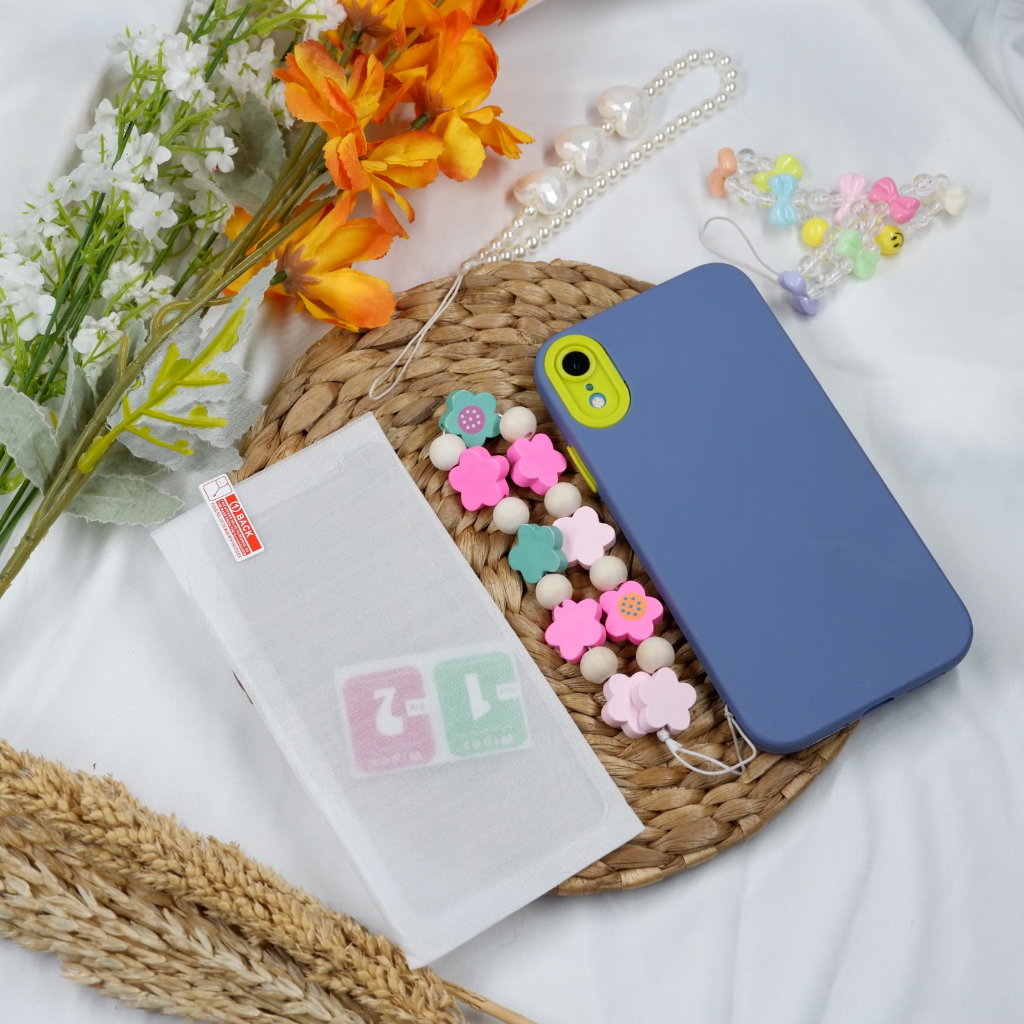 Soft Case HP iPhone Dengan Gantungan Lucu Love Pita Bunga