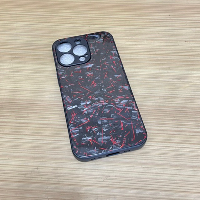 Case Iphone 13 Pro Red Metallic Forged Carbon
