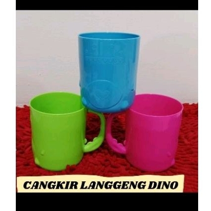 KD 1 Gelas minum Anak Motif Dino / Cangkir Minum Anak / Cangkir Langgeng Dino / Gelas Minum