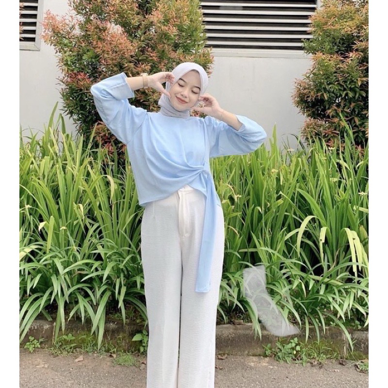 Rhea Wrap Blouse Crinkle Airflow - Cirebon Cloth