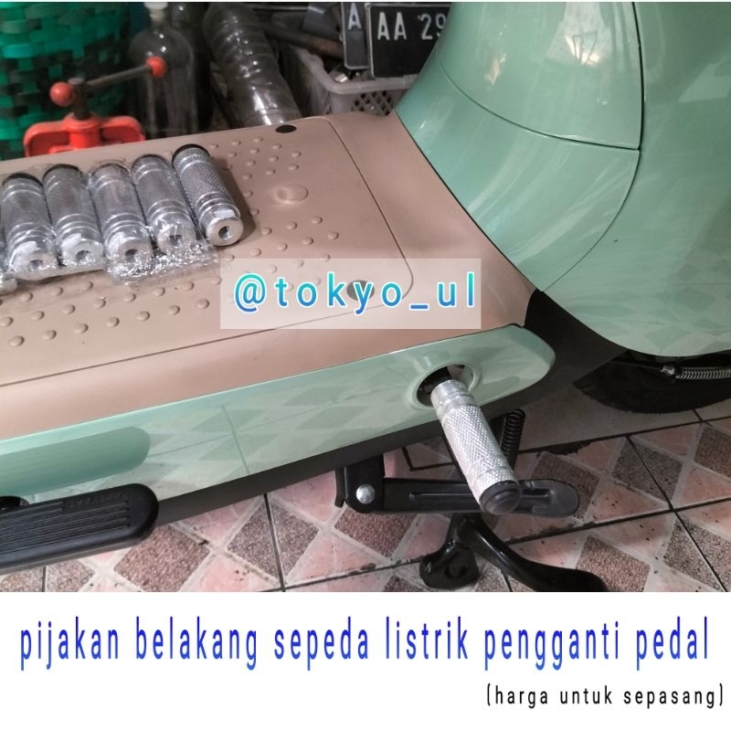 pijakan sepeda listrik footstep belakang selis uwinfly pacific united viar dll