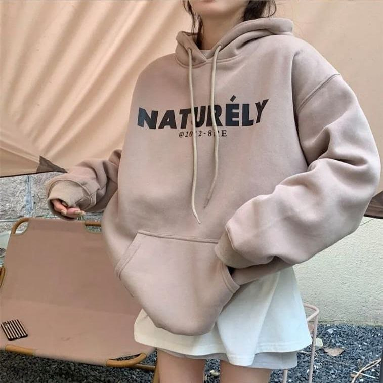 NATURELY HOODIE OVERSIZE ATASAN WANITA SWEATER KOREAN STYLE