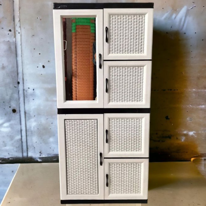LEMARI NAPOLLY CABINET ROTAN  CABRO 5C.4MU ALMARI LEMARI SUSUN PINTU PLASTIK