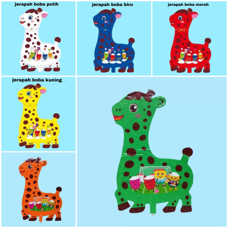 (ECERAN 1paket=10pc) JERAPAH (BALON GAS/FOIL/TERBANG/KARAKTER) 1paket isi 10pc