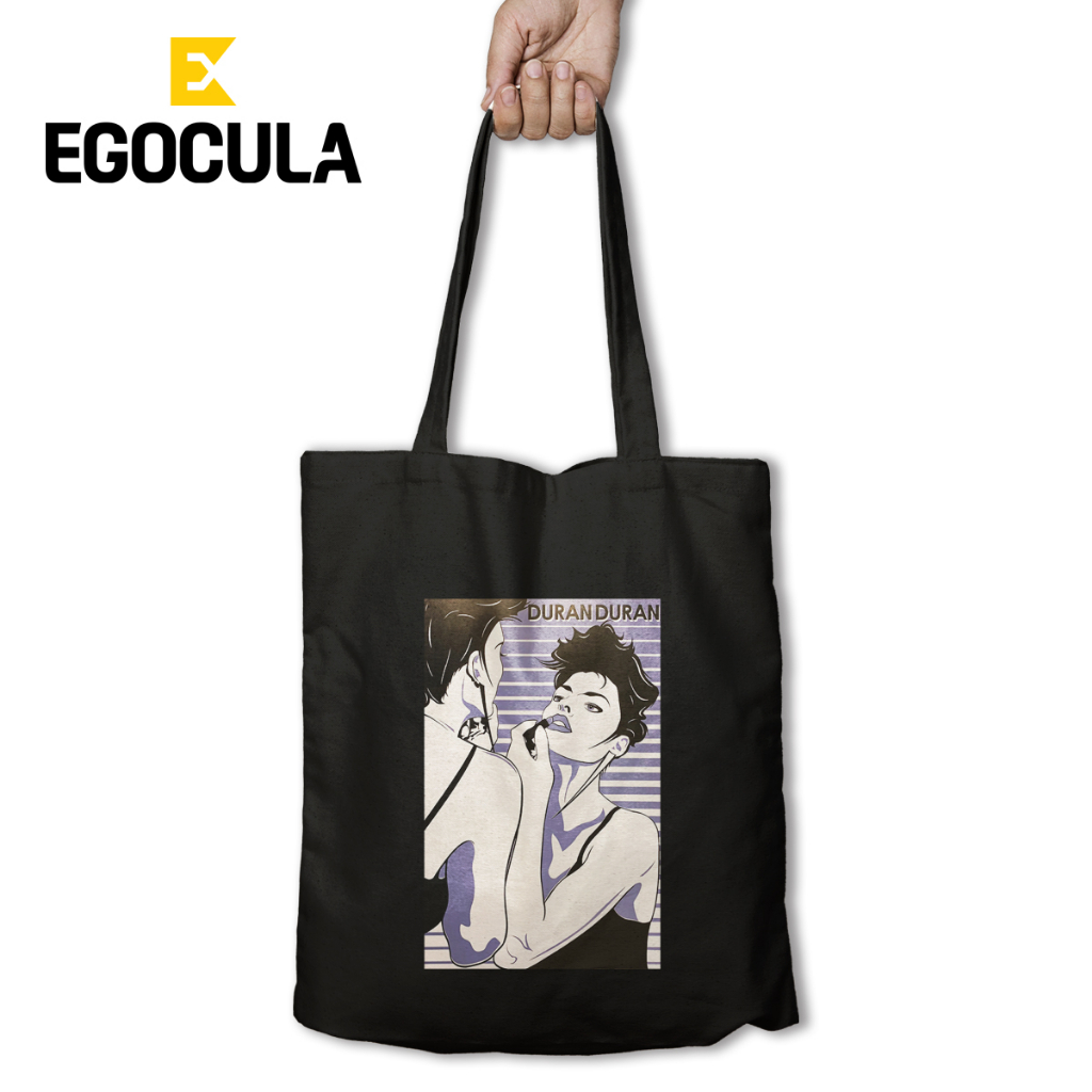 EGOCULA Tote Bag Duran Duran Pria Wanita Tas Jinjing Sekolah Kuliah Resleting 30x40