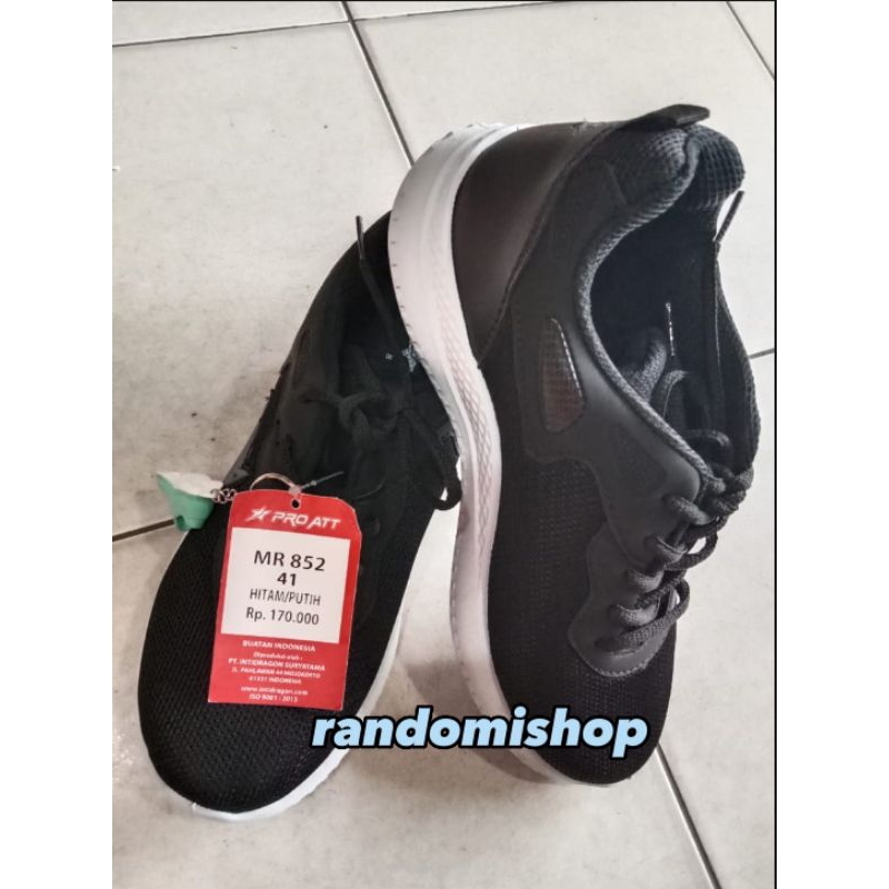 Sepatu Sekolah Unisex Sepatu Sekolah Pro Att Mr 852 hitam putih(baca deskripsi)