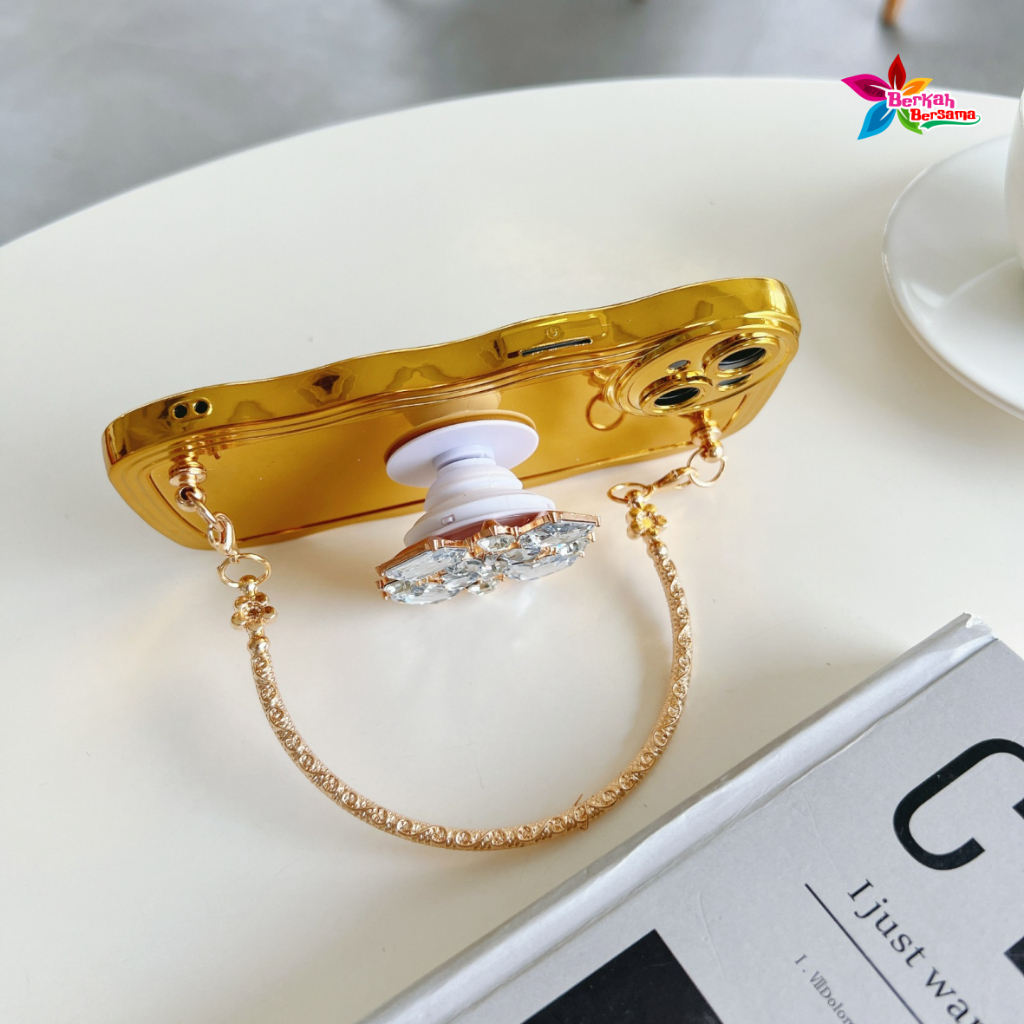 CASE WAVE MODEL TAS JINJING POPSOCKET 3D STAND GOLD FOR INFINIX 5 6+ HOT 9 10 11 12 PLAY 12I 20I BB8500