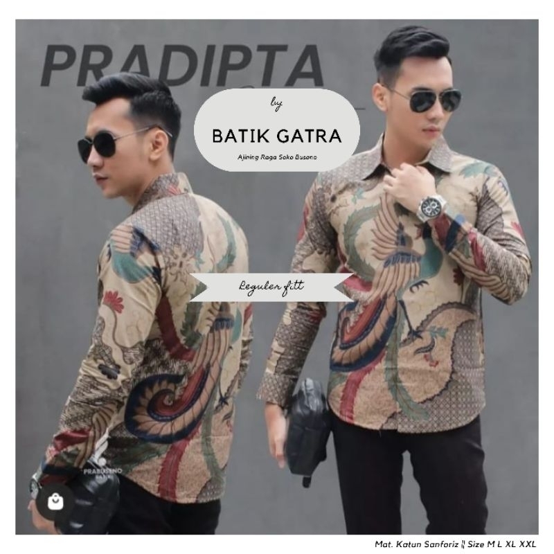 Batik pria lengan panjang pradipta lasem lapis furing