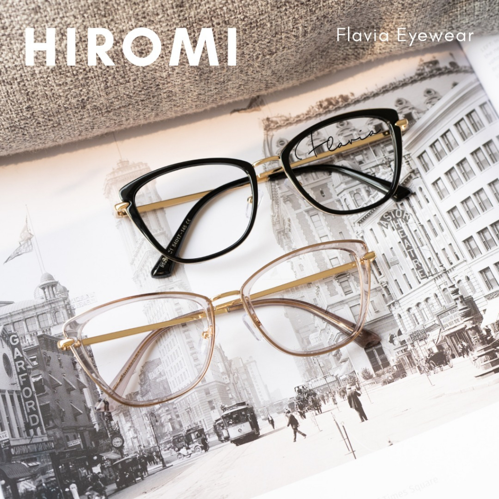 Flavia Eyewear - Kacamata Hiromi Square Steel (custom minus, photochromic, blueray, bluechromic dan photobrown)