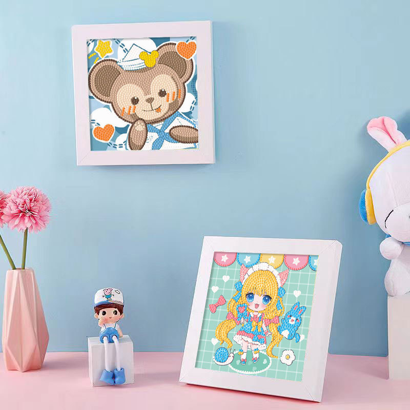 [NEW] DIAMOND PAINTING ANIME GIRL &amp; SANRIO SERIES + FRAME BINGKAI 18CM X 18CM / SET STICKER DIY MANIK DIAMOND BEADS CUTE GIRL LUCU UNIK MURAH STIKER MOMO VIRAL NINI  BOX HOLOGRAM DIY MAINAN ANAK