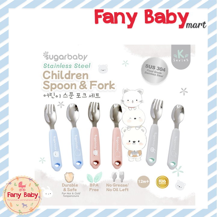 SUGAR BABY STAINLESS STEEL CHILDREN SPOON AND FORK