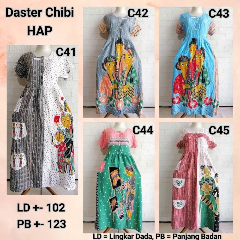 Daster Chibi Lengan HAP Rijek Sablon Minor LD 100 Adem BUSUI Friendly (Harap Dibaca Sebelum Membeli)